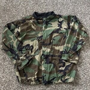 Military Jacket Suit Chemical Protective Class 1 Woodland Camo US Army Size L‎